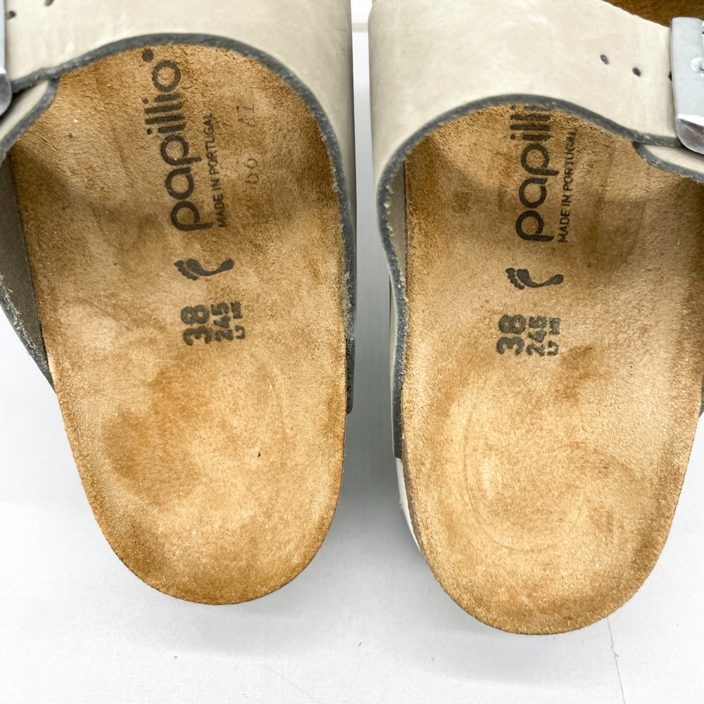 Birkenstock Papillio Arizona Platform Sandals Womens 38 7 N Dove Gray Leather - Picture 9 of 12